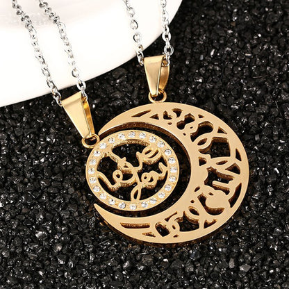 Sun Moon Connecting 2 Pcs Couples Jewelry Gift