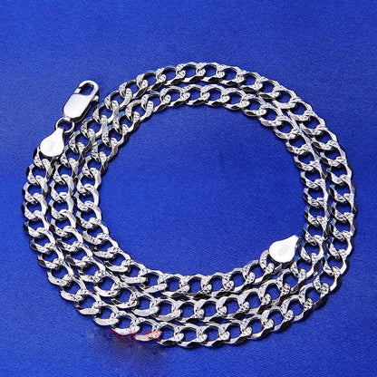 Mens Cuban Curb Chain Necklace Sterling Silver 50cm