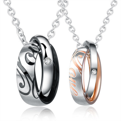 Love Engraved Valentines Couples Romantic Jewelry Gift Set