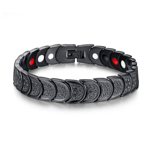 Mens Personalized Bracelet Stainless Steel Black