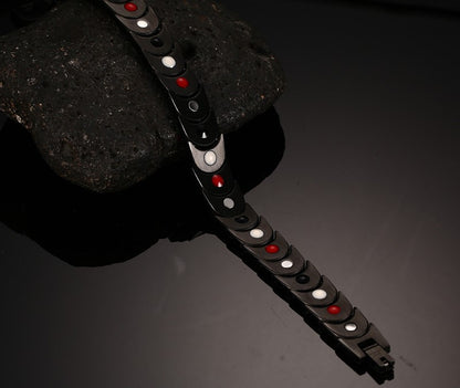 Mens Personalized Bracelet Stainless Steel Black