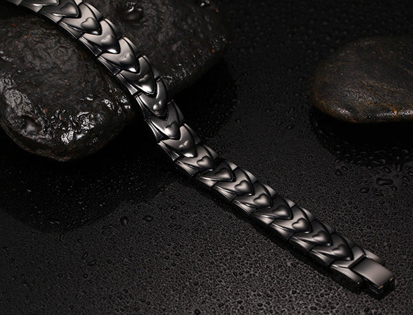 Personalized Mens Jewelry Bracelet Black Stainless Steel
