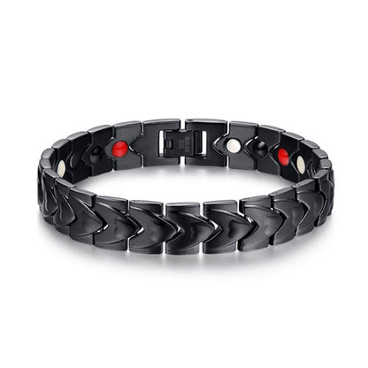 Personalized Mens Jewelry Bracelet Black Stainless Steel