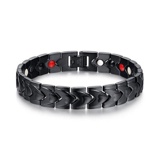 Personalized Mens Jewelry Bracelet - Black - Stainless Steel