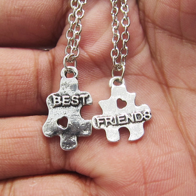 Puzzle BFF Necklaces Birthday Gift Set for 2