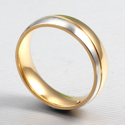 Custom Mens Promise Ring 6mm Gold Plated Titanium