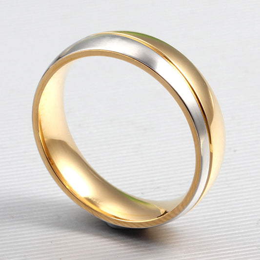 Custom Mens Promise Ring 6mm Gold Plated Titanium