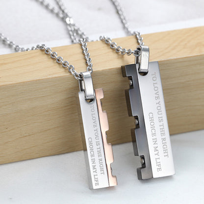 Custom Name Relationship Couples Necklaces Set