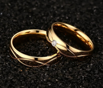 Engraved Matching Marriage Rings for Men and Women