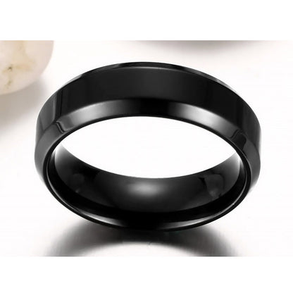 Engraved Mens Simple Ring Titanium