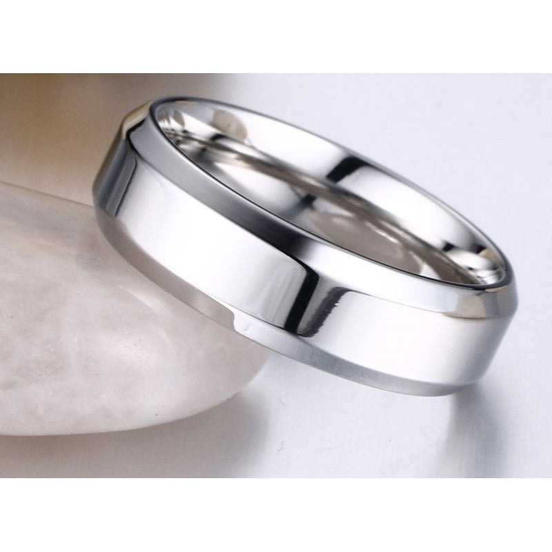 Engraved Mens Simple Ring Titanium