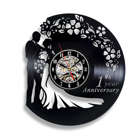 1st Anniversary Gift Vinyl Record Custom Clock