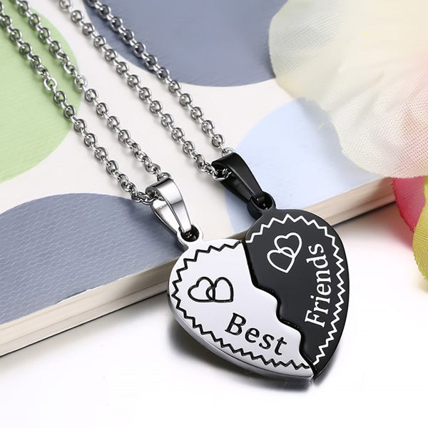 Half Hearts BFF Pendants Necklaces Birthday Gift