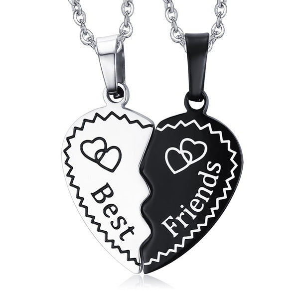 Half Hearts BFF Pendants Necklaces Birthday Gift