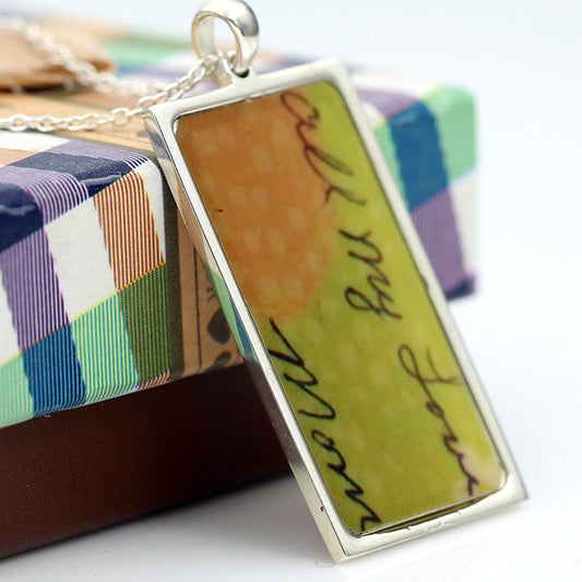 Handwritten Message Memorial Pendant Necklace