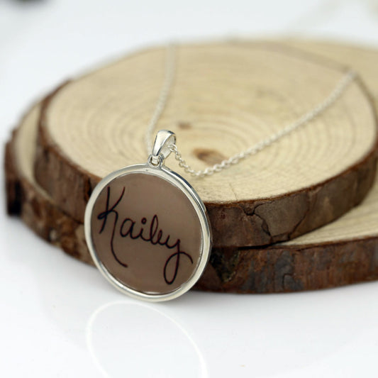 Handwriting Signature Memorial Pendant Necklace