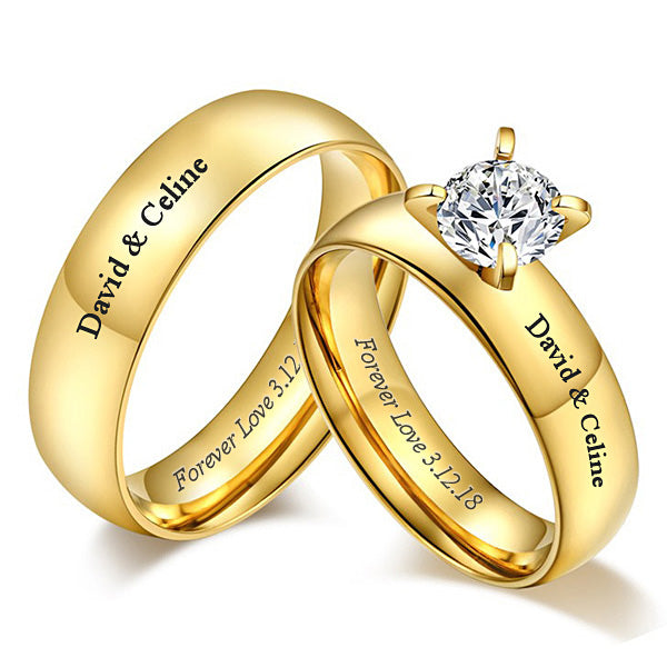 RoseGold Couple Rings With Diamond |