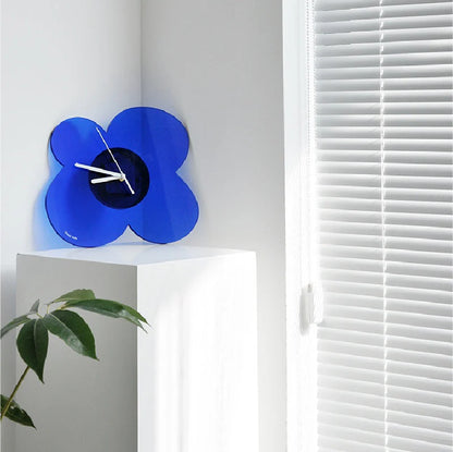Blooming Elegance Silent Acrylic Wall Clock — 11.8" × 11.8" × 2" (Acrylic)