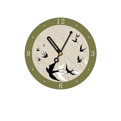 Art Deco Floral Silent Wall Clock — 12" Canvas Print