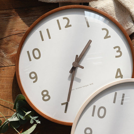 Serene Harmony: Natural Wood Nordic Silent Wall Clock (12")