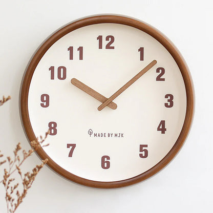Nordic Whisper: Natural Wood Silent Wall Clock (12")