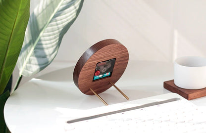 Walnut Desk Clock – Solid Wood, Silent Minimalist (11.5×11.5×4.5 cm)