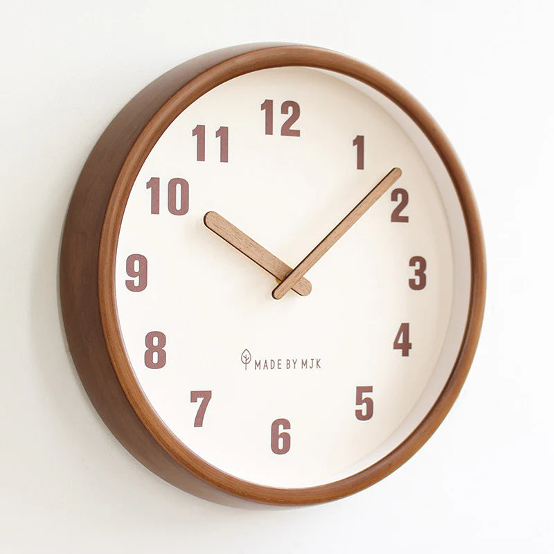 Nordic Whisper: Natural Wood Silent Wall Clock (12")