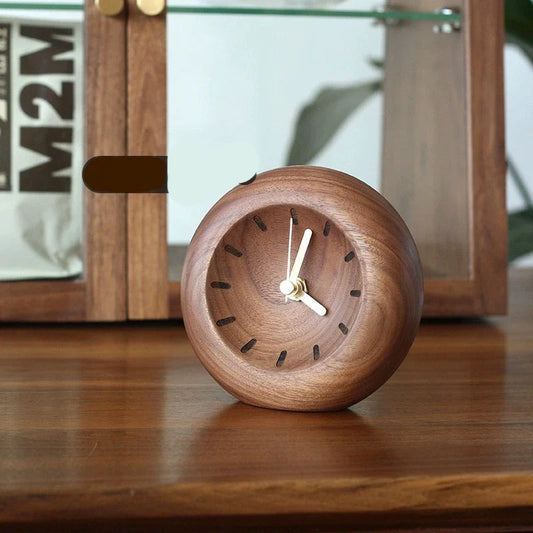 Walnut Desk Clock – Solid Wood, Silent Minimalist