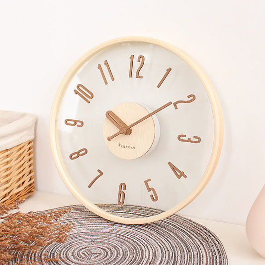 Modern Fusion: Wood & Acrylic Silent Wall Clock (12")