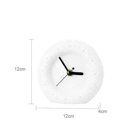 Nordic Sandstone Desk Clock – Silent, Minimalist (12×12×4 cm)