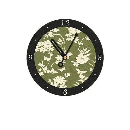 Art Deco Floral Silent Wall Clock — 12" Canvas Print