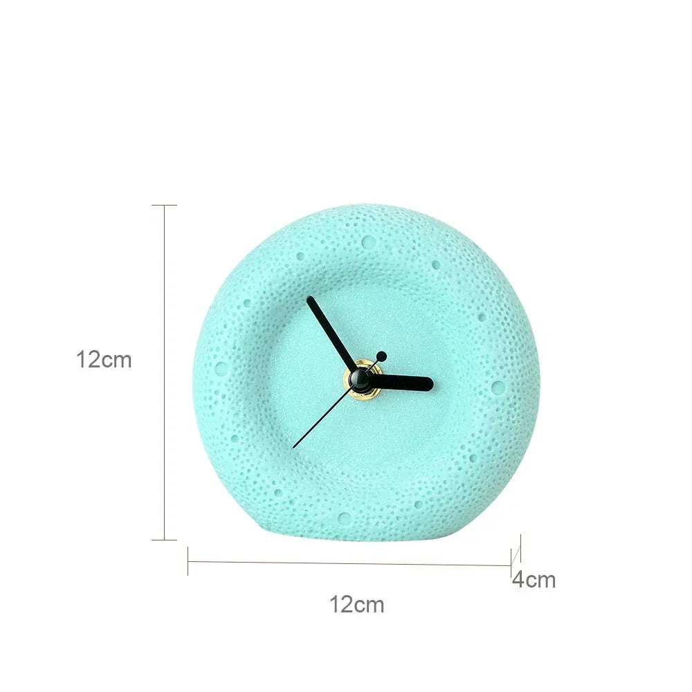 Nordic Sandstone Desk Clock – Silent, Minimalist (12×12×4 cm)