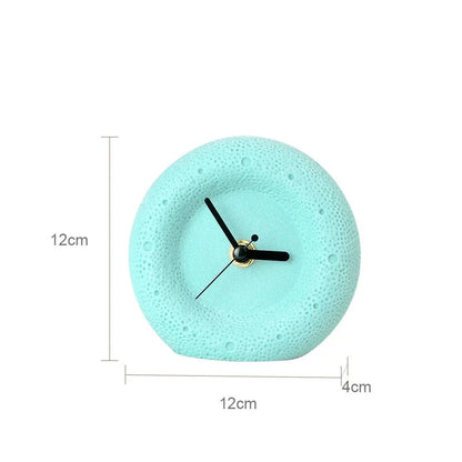 Nordic Sandstone Desk Clock – Silent, Minimalist (12×12×4 cm)