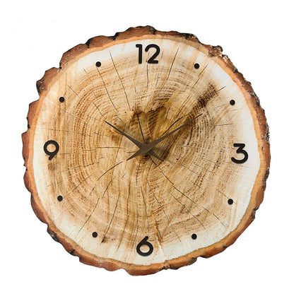 Wooden Style Silent Wall Clock — 12" Tree-Ring Look (MDF)