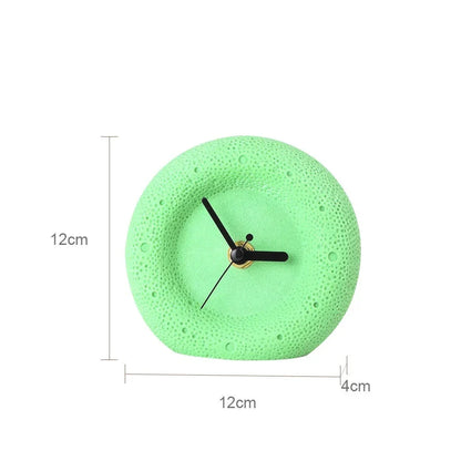 Nordic Sandstone Desk Clock – Silent, Minimalist (12×12×4 cm)