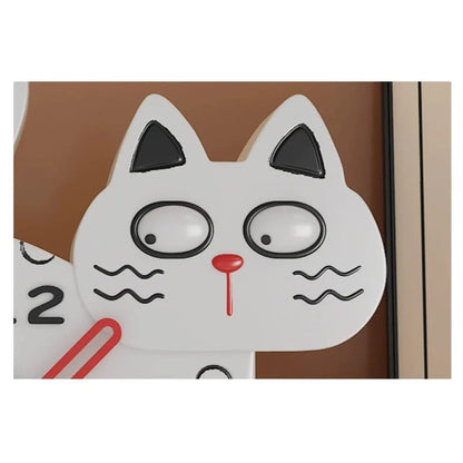 Cute Cat Kids Bedroom Silent Clock – Resin (27×25 cm)
