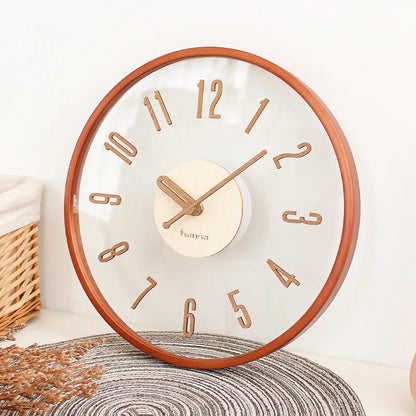 Modern Fusion: Wood & Acrylic Silent Wall Clock (12")