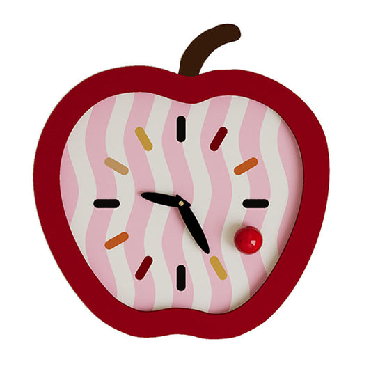 Apple-icious Silent Kids Wall Clock — 14.6" (MDF)