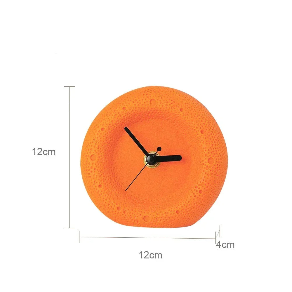 Nordic Sandstone Desk Clock – Silent, Minimalist (12×12×4 cm)