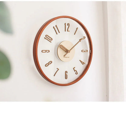 Modern Fusion: Wood & Acrylic Silent Wall Clock (12")