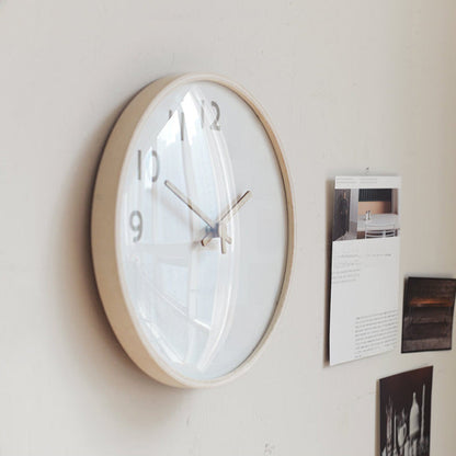 Serene Harmony: Natural Wood Nordic Silent Wall Clock (12")