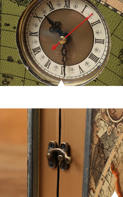 Vintage Book Storage Box Table Clock — Silent Sweep (14.5×12×5.5 cm)