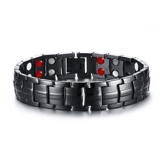 Engraved Magnetic Bracelet for Him Stainless Steel