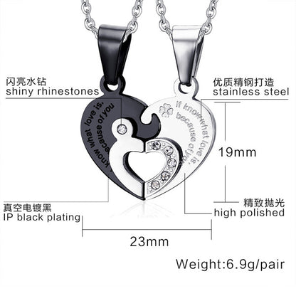 Two Connecting Hearts Soulmates Pendants with Custom Engraving
