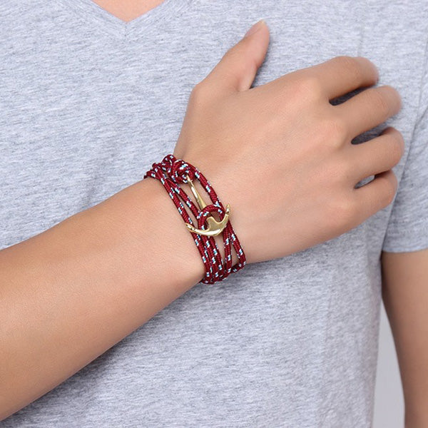 Personalized Anchor Wrap Bracelet for Boyfriend