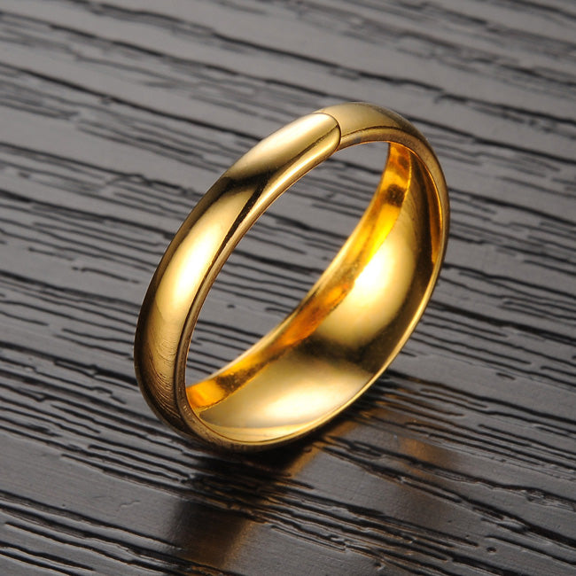 Gold Plated Mens Promise Ring Adjustable Size 7mm