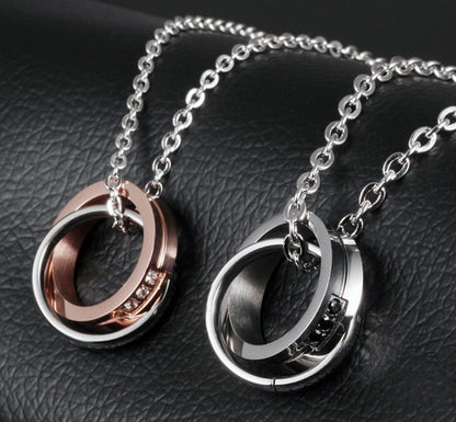 His and Hers Matching Engravable Couples Necklaces