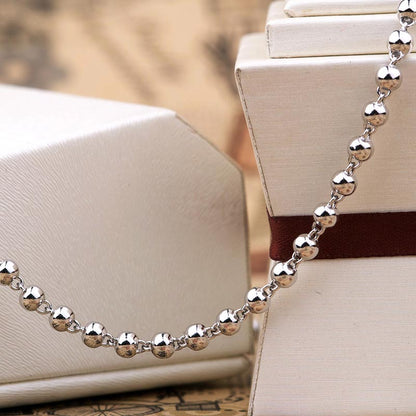 Mens Ball Chain Necklace Sterling Silver