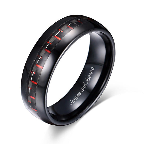 Custom Engraved Guys Wedding Ring Anniversary Gift 8mm