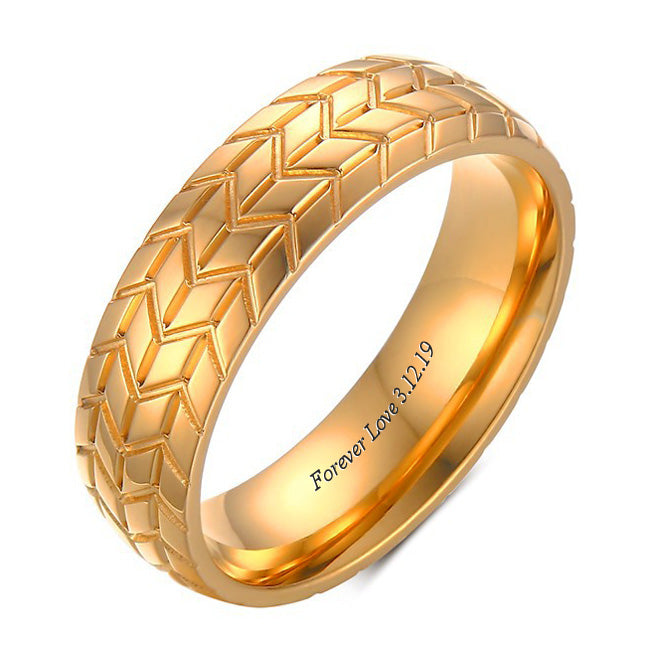 Customized Tire Shaped Guys Ring 6mm